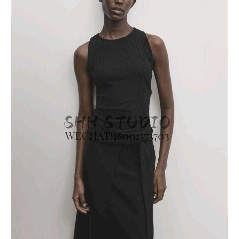 MD Spring New Arrival Women's Clothing American Retro Versatile Basic Rib I-Shaped Tank Top Sleeveless T-shirt 6217504