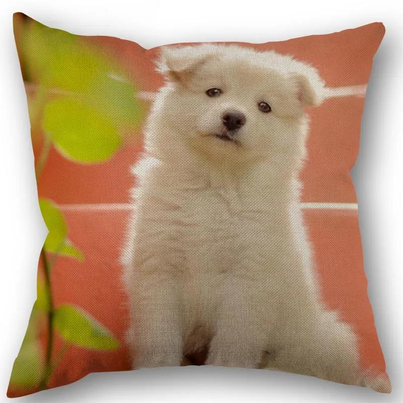 New Custom Pomeranian Dog Pillowcase Cotton Linen Fabric Square Zipper Pillowcase 45X45Cm Wedding Decorative Pillow Cover