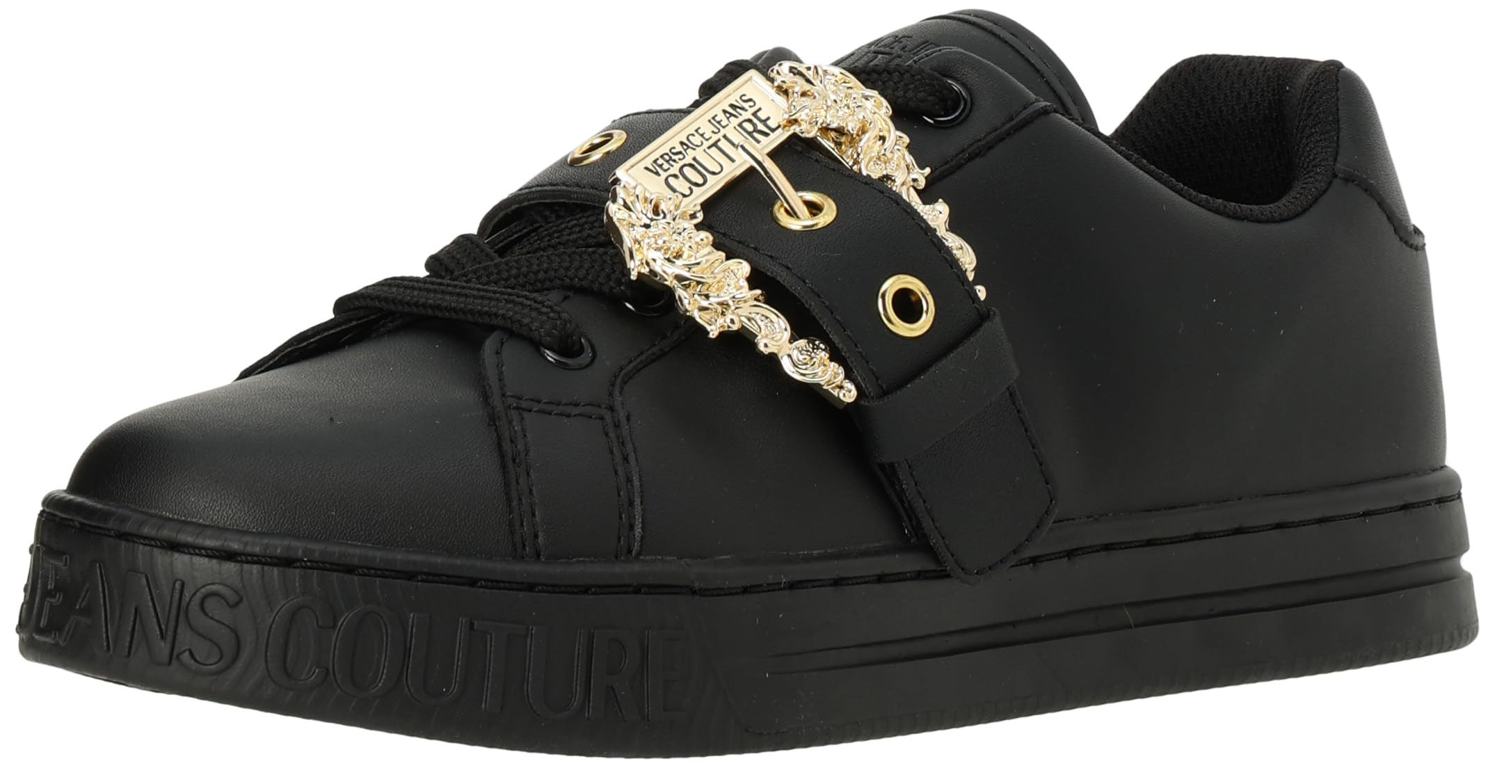 

Versace Jeans Couture Size 71VA3SK9 ZP015 Women s Sneakers, Black, 25.0 cm, [Used] чёрный