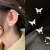 Koreanisches Temperament Glänzend Eingelegt Zirkon Schmetterling Piercing Stecker Ohrringe Ohne Ohrlöcher Ohrklemme für Damen Süßer Romantischer Schmuck