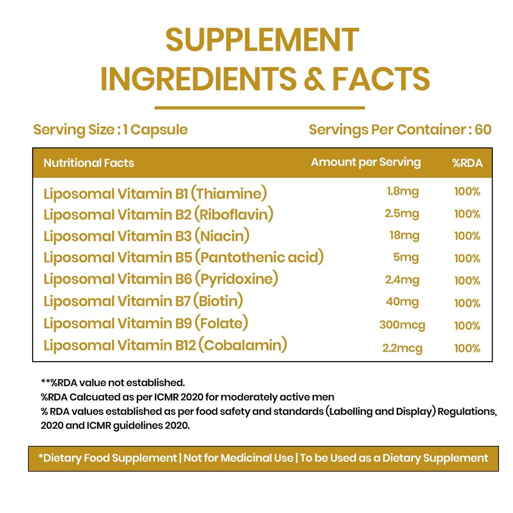 Vlado’s Himalayan Organics Plant-Based Vitamin B Complex 60 Capsules for Energy, Hair, Skin, Nails & Immunity