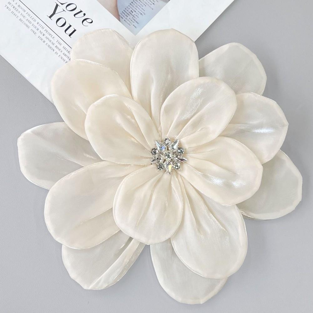 Rhinestone Floral Fabric Applique Multi-layer 3D Flower Flower Clothing Patch Satin Chiffon DIY Headdress Clothing Chest Flower