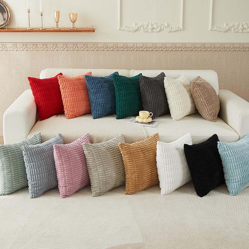 45x45cm Kordové povlaky na dekorační polštáře Měkké pruhované čtvercové povlaky na polštáře Jarní povlaky na polštáře na pohovku, gauč, ložnici, židli