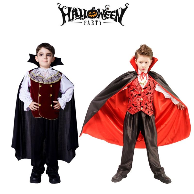 Boys Kids Royal Vampire Halloween Cosplay Fancy Dress Costume Outfit