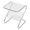 Net red ins wind small apartment glass transparent shelf side few light luxury medieval coffee table magazine rack