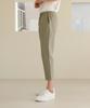 Jikeulib Pintuck Elastic Waist Cropped Cotton Pants