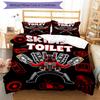 3pcs Skibidi Toilet Multiverse2 Design Cover Set - HD Printed Bedding with 1 Cover and 2 Pillowcases - Perfect for Home and Dorm Decor