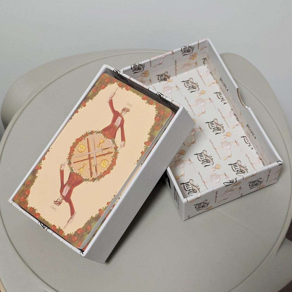 Manga Tarot In Rigid Box 90 Pcs Cards (78 Pcs Tarot Cards + 12 Oracle Cards) 12*7cm Printed On 350GSM Double-embossed Cardstock