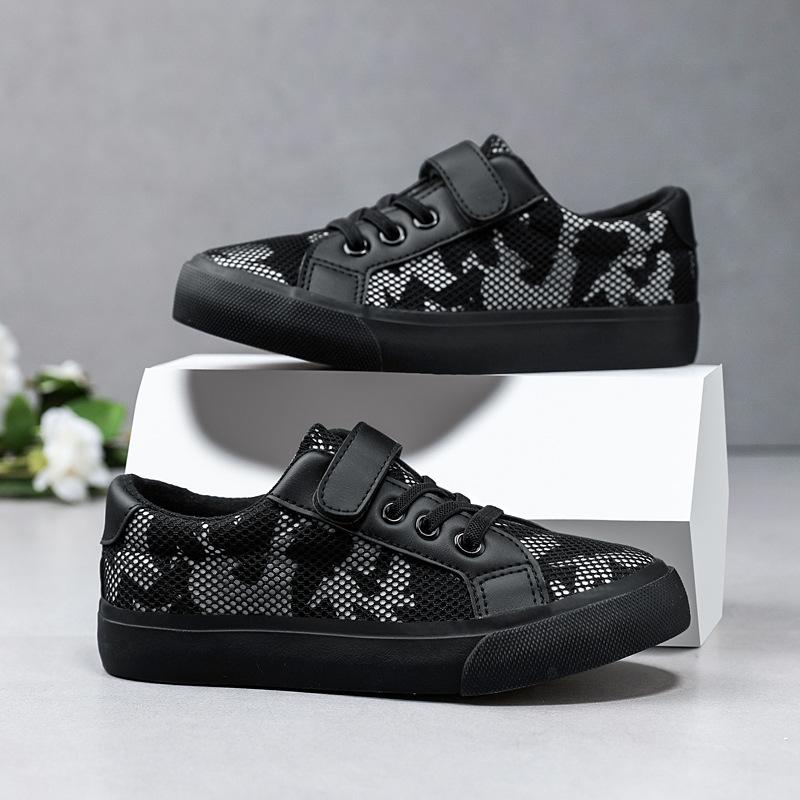 Children's Canvas Shoes Summer Breathable Soft Sole Comfortable Personality Korean Version Versatile Children's Primary School Students Cloth Shoes Wo
