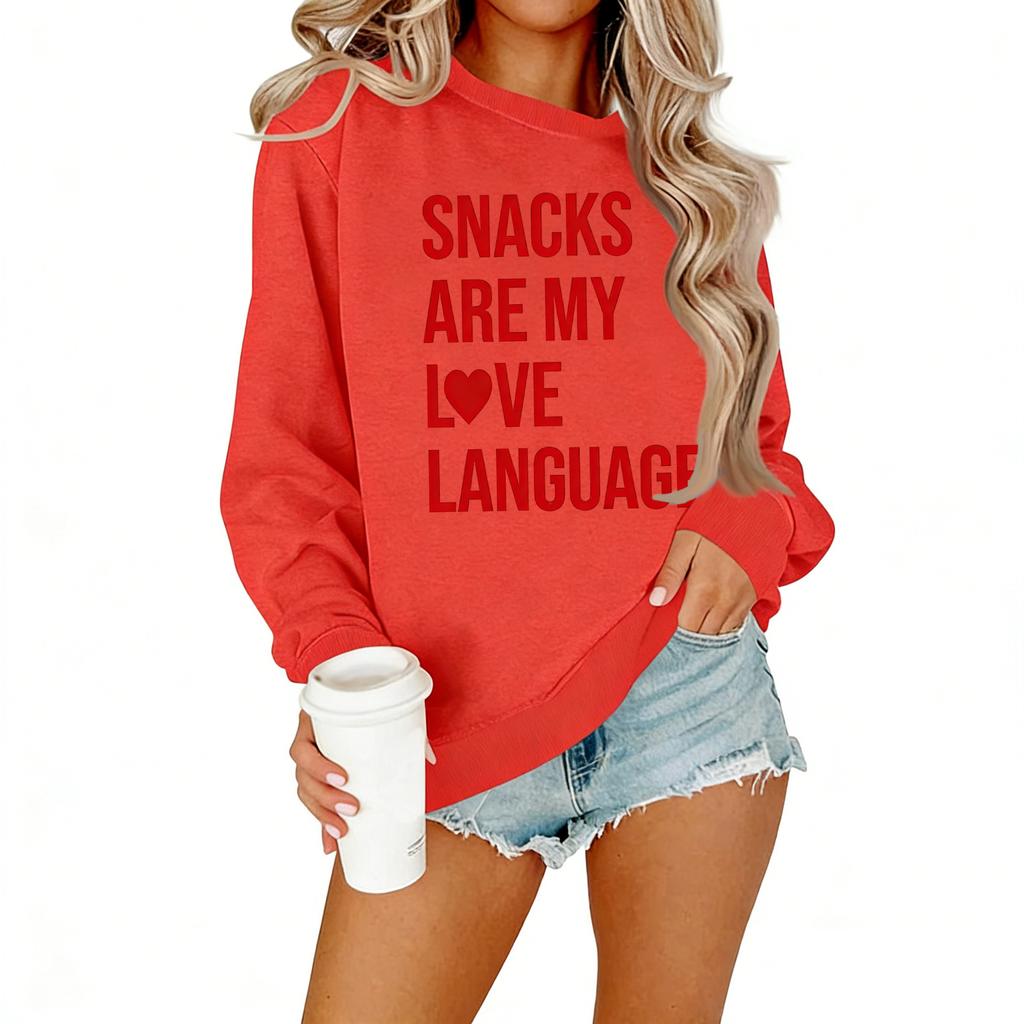 Ladies' Casual Women's Printed Round Neck Pullover Hoodie