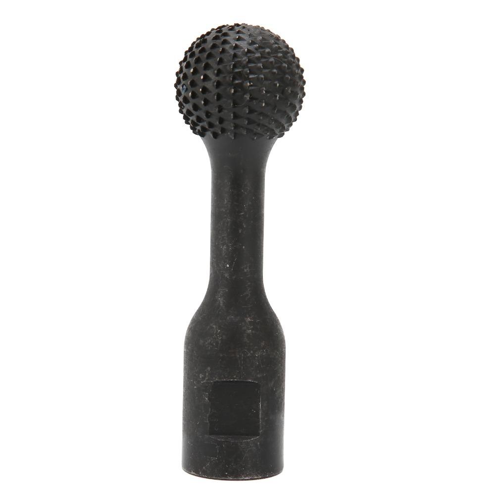 Heavy-Duty Carbon Steel Ball Gouge 5/8-11 Threads Black Sphere Rotary Burr Abrasive Teeth Spherical Grinding Head Wood Carving