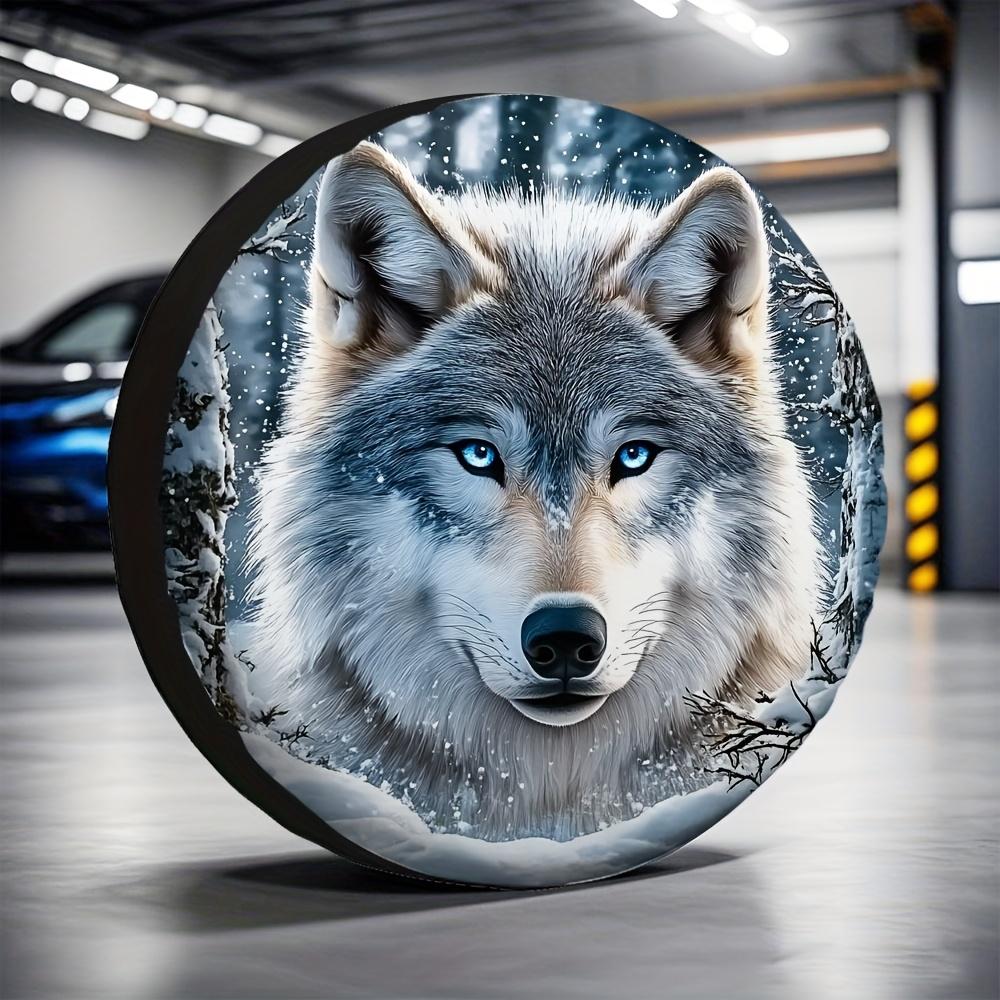 2D 1pc 1pcs, Drifting Tire Cover, Wolf-Inspired, Multi-Functional, Durable Polyester, No Electricity Required, Birthday Gift, Suitable for Camper Van