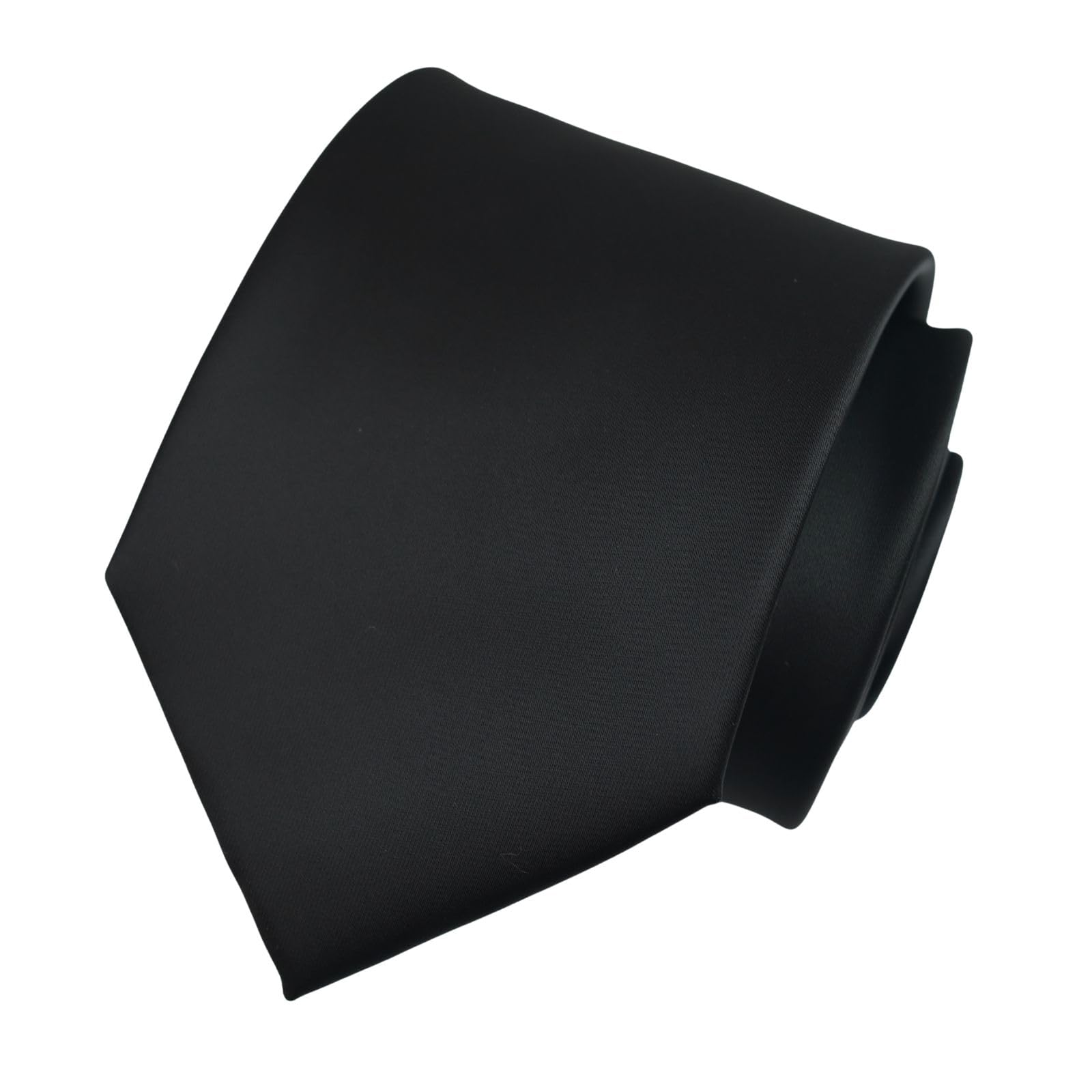 

[Michiko London] Men s Formal Black Necktie (MKCPP-B8, Satin, Regular, 8cm, Polyester)