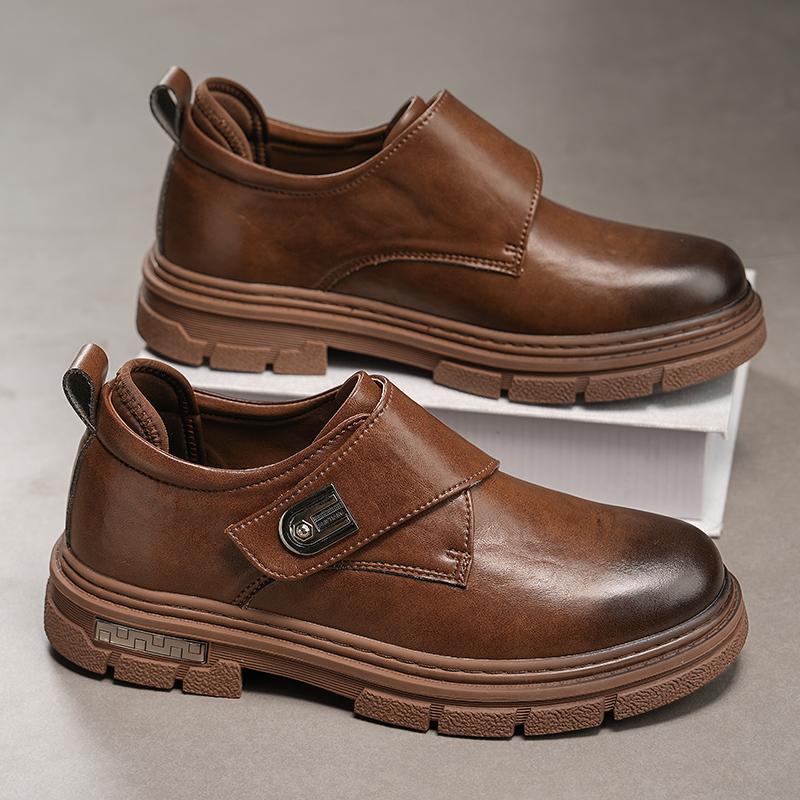 Fashion 2025 British Style Men Genuine Leather Casual Shoes Classic Outdoor Antiskid Oxford Shoes Dress Business Thick Bottom Mens Shoes