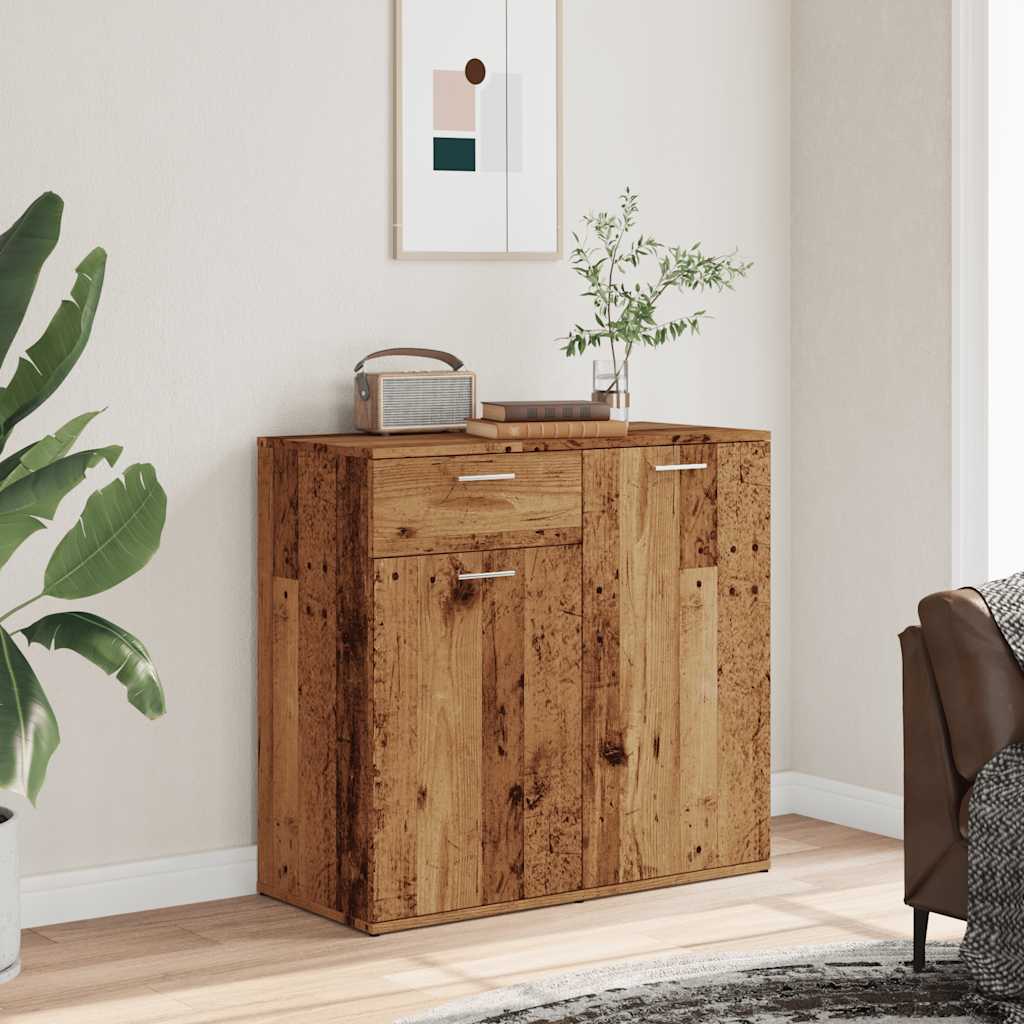 Sideboard with Rustic Wood Look 80 x 36 x 75 cm Engineered Wood