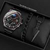 Watch Three-Piece Men'S Accessories Watch Ring Necklace Bracelet Men'S Quartz Watch