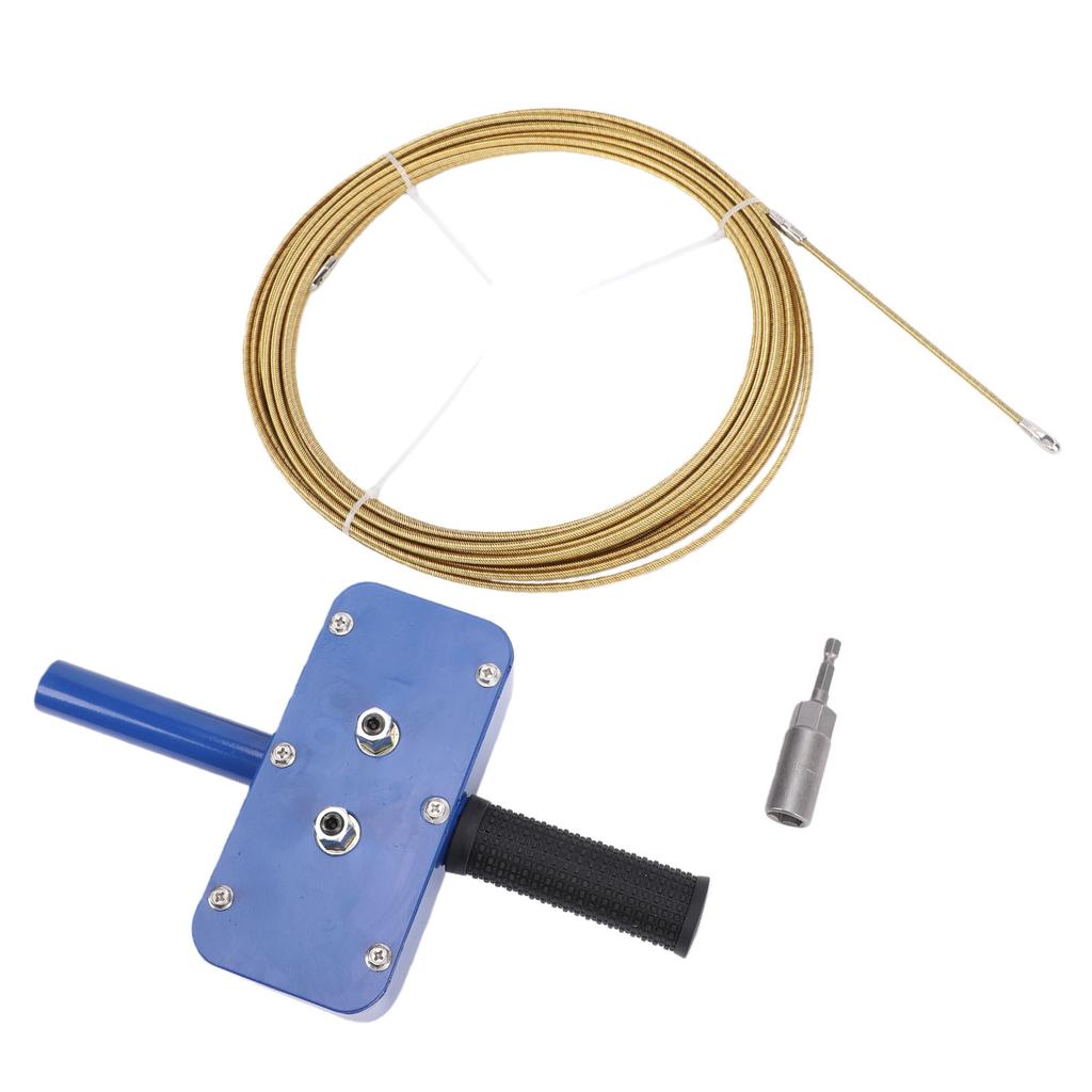 Electric Cable Puller Drill Powered Wire Threading Device with Drill Adapter and 15m Cable for Wall Pipe