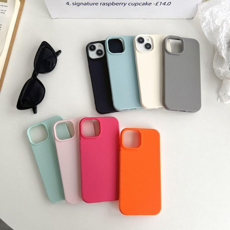 Texture Phone Case IPhone 15 14 Pro XR Soft TPU Full Cover Shockproof Protective In White Black Pink Mint