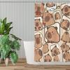 Capybara Shower Curtain – Cute Cartoon Animal Pattern, Kawaii Style With Playful Capybaras, Polyester, Includes Hooks