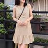 ZANZEA Women Casual Round Neck Loose Sleeveless Stripe Dress