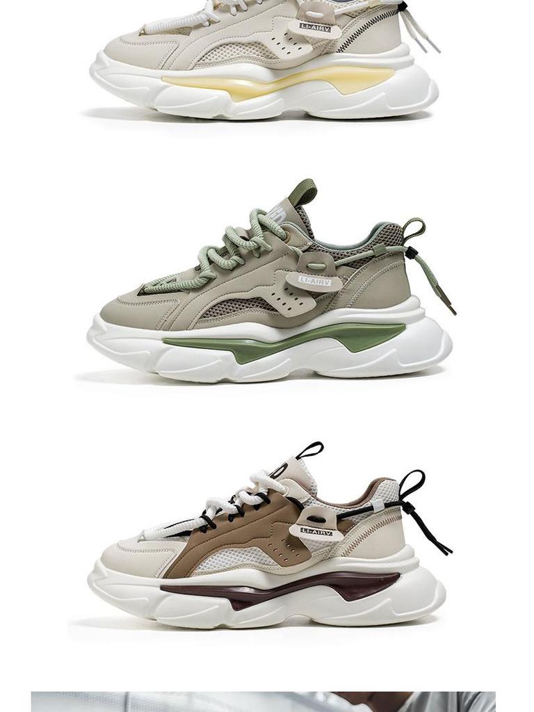 Dad's Spring 2025 Men's Breathable Trendy Thick-Soled Running Sneakers Casual Shoes