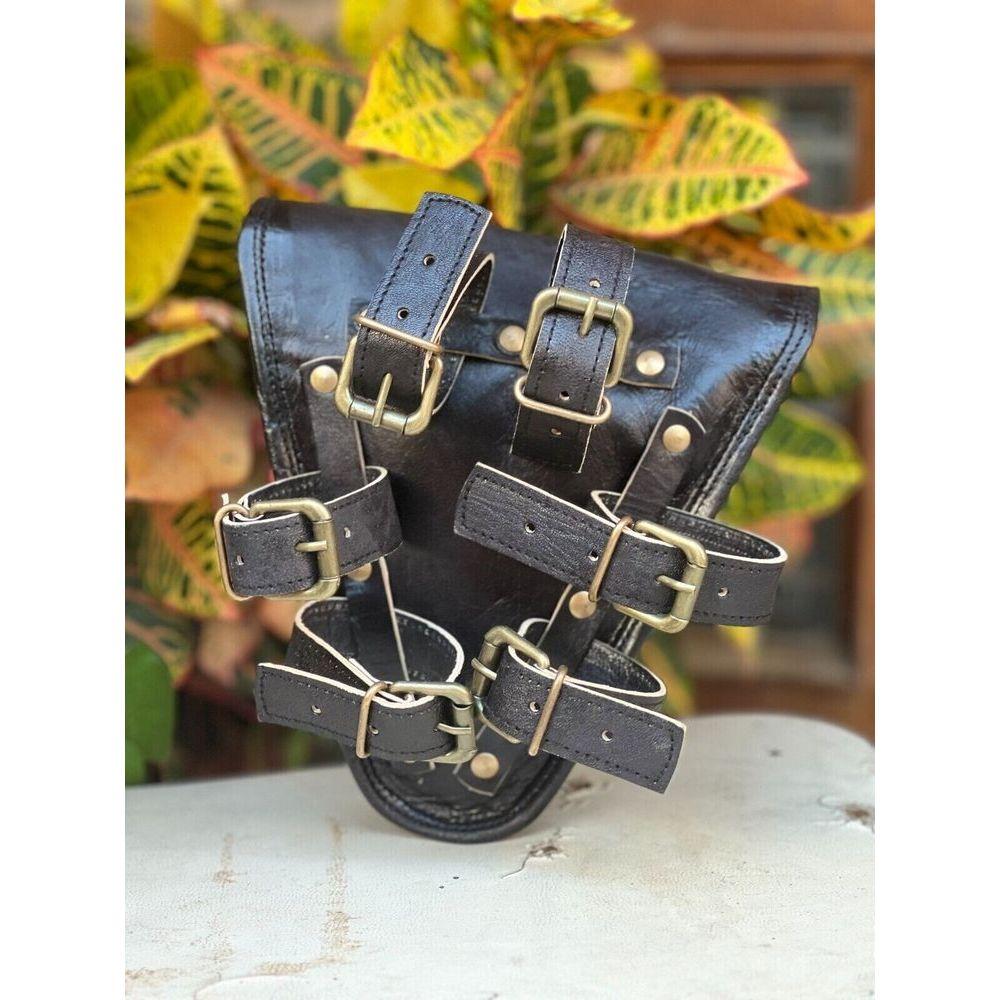 1 Paar Leder CAFE RACER Satteltaschentasche Sattelgabel Werkzeugtasche Packtasche