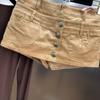 Retro Corduroy Low-Waist Skirt Shorts for Women - Fall/Winter 2025 Hot Girl Style