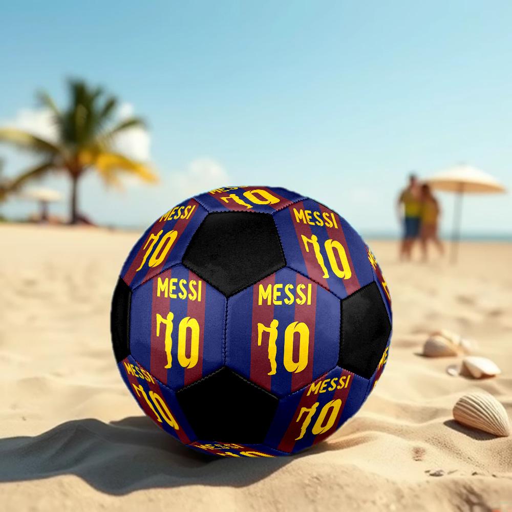 Messi 10 Soccer Ball Colorful All Ages Machine Stitched PVC Competition Ready Durable High-Bounce.SIZE5