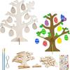 Wooden Easter Decorations, Home Decor Items, Wooden Easter Gifts, Party Supplies for an Easter Egg Tree Craft Set, Easter Crafts