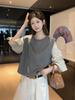 Autumn Women's Casual Korean Striped Two-Piece Design Shirt - Versatile and Loose Fit