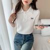 POLO shirt, spring and autumn 2026 new model, base shirt with bow embroidery, women's slim-fit t-shirt
