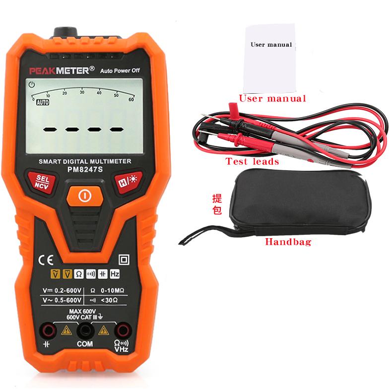 PEAKMETER PM8248S Intelligent Digital Multimeter with Auto-Ranging, High-Precision Capacitance Meter