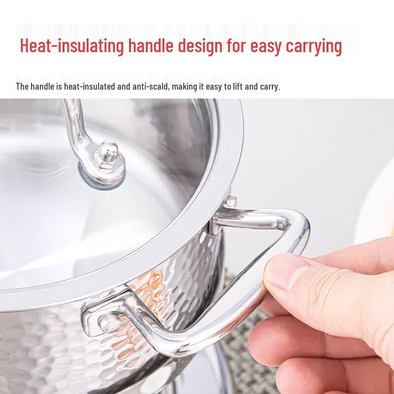 ONYLM 304 Stainless Steel Mini Hot Pot with Alcohol Stove