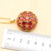 Gold Color Jewelry Sets For Women Red Zircon Bracelet Hoop Earrings Necklace Pendant Rings Free Gift Box