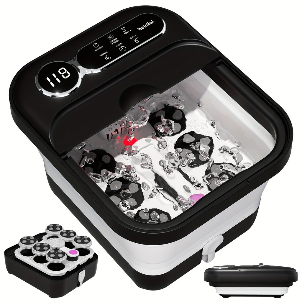 Isı ve Masaj Silindirli Katlanabilir Ayak Spa Küveti, Ayak Pedikür Seti, Sıcaklık Kontrollü Pedikür Ayak Spa'sı, Ayak Banyosu