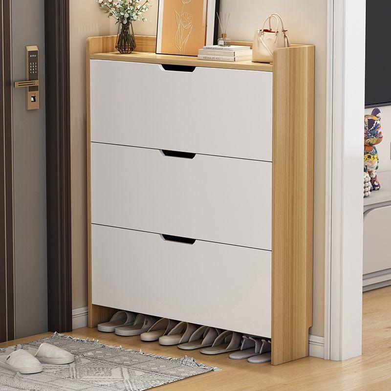 Ultra-Thin Flip-Lid Shoe Cabinet: Space-Saving Multi-Layer Rack for Narrow Entrances, Large Capacity, Economical Storage Solution