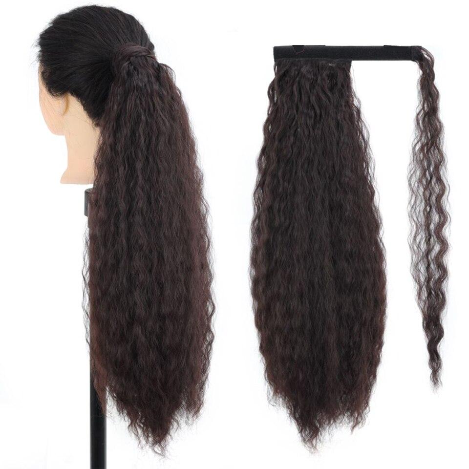 LUPU Synthetic Super Long Straight Drawstring Ponytail Hairpiece High Temperature Fiber Clip In Hair Extensions Pony Tail