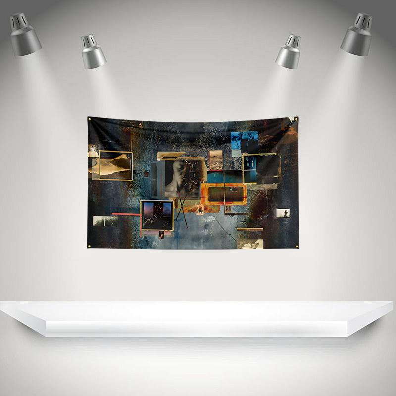 N-NIN Nine Inch Nail Flag Rock Music Band Banner with Grommet HD Printing Tapestry Exhibition Music Band Fans Garage Decor