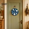 Indoor Outdoor Wall Decor Wooden Daisy Welcome Sign for Front Door, Rustic Farmhouse Hanging Gift Friends with Hemp Rope, Wood Plaque Home Entrance