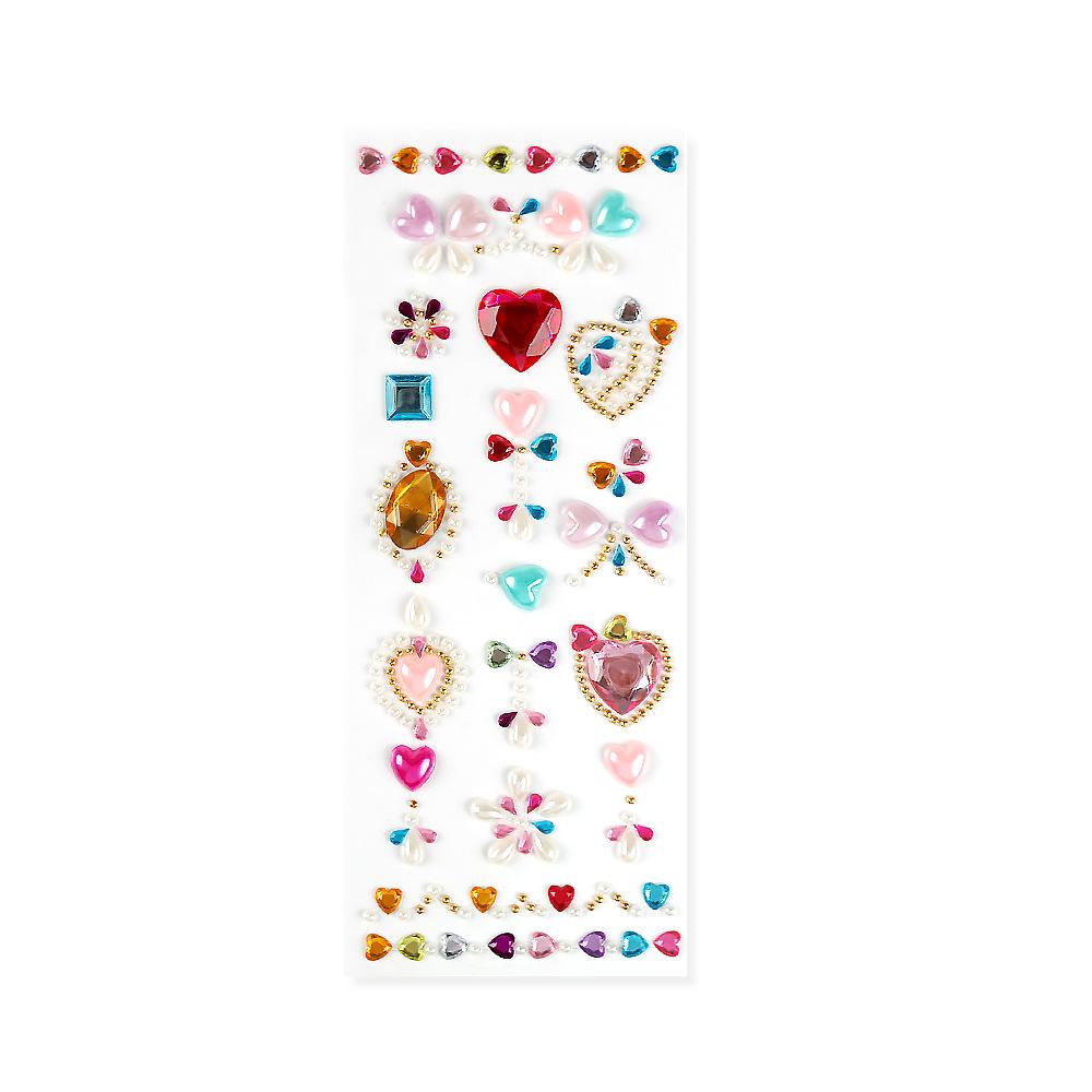 Acrylic Gemstone Stickers,3D Korean Colorful Diamond Decorative Handbooks Stickers Face Stickers ,diy Face Jewelry Sticker
