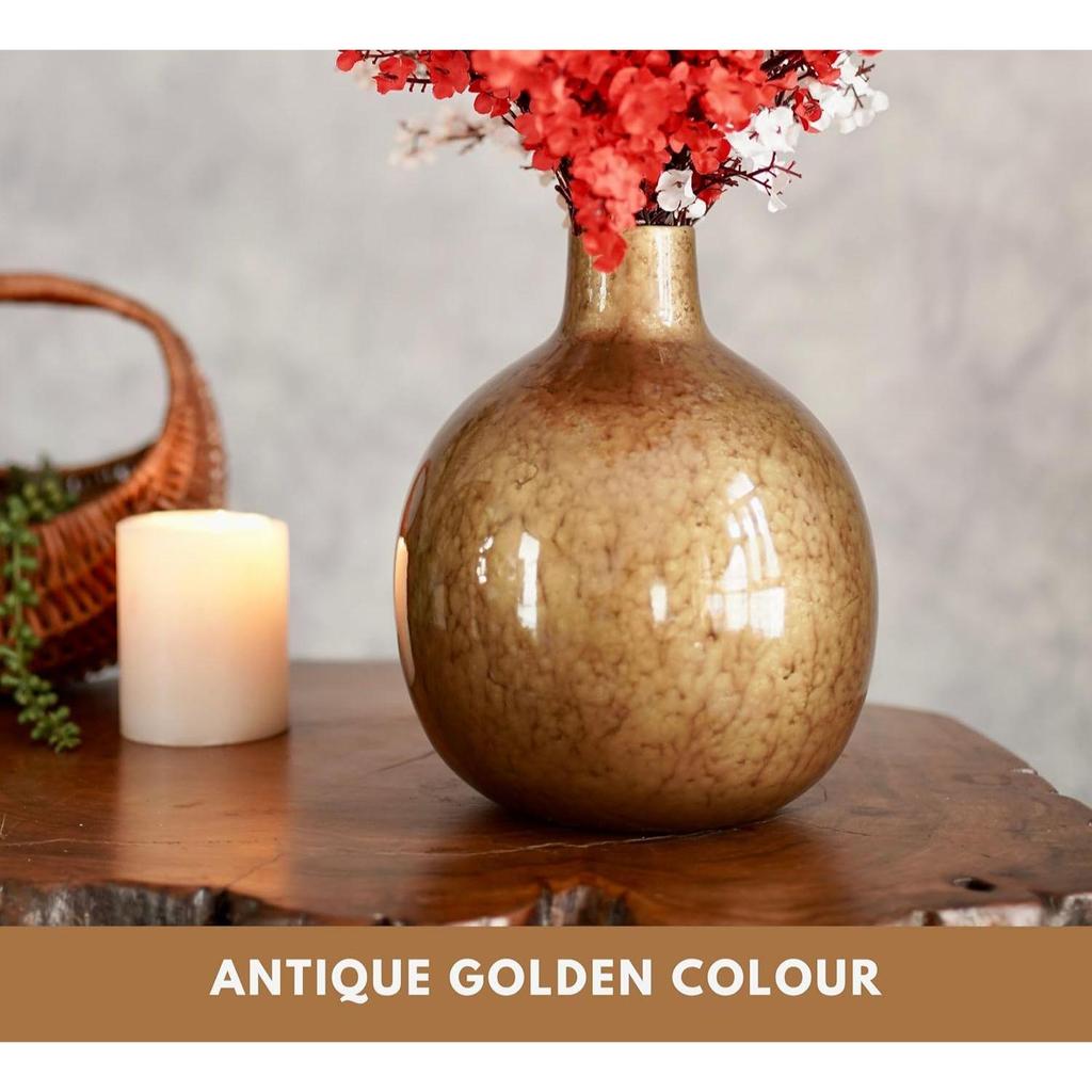 Metal Flower Vase for Home Decor| Decoration Item for Living Room Office| Table Decorative Flower Pot for Gifting | (Flowers Not Included)