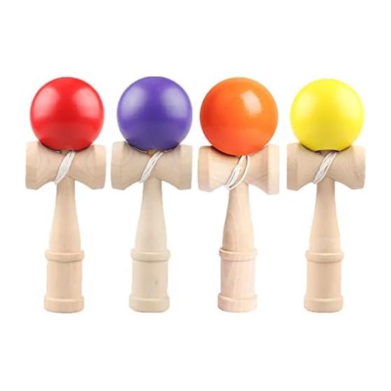 Kendama set of 4 (red, purple, yellow, orange) Kendama wooden Kendama for practice and competition use kendama