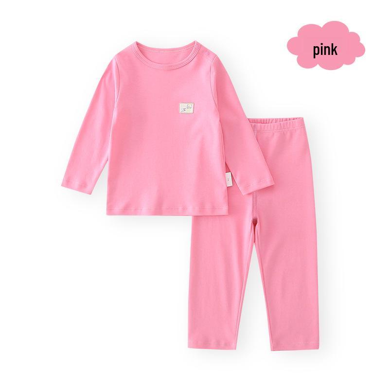 

Girls Peach Pink Cotton Autumn Set: Thick Warm Round Neck Top & Pants 80 CM персиковый/розовый