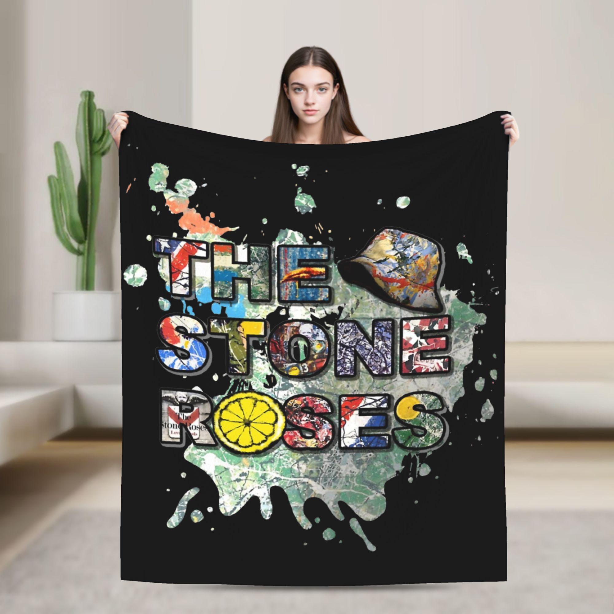The Stone Roses Logo Coral Fleece Plush Throw Blankets English Rock Band for Bedding Throws Knitted Blanket Travel Ultra-Soft 30x40in