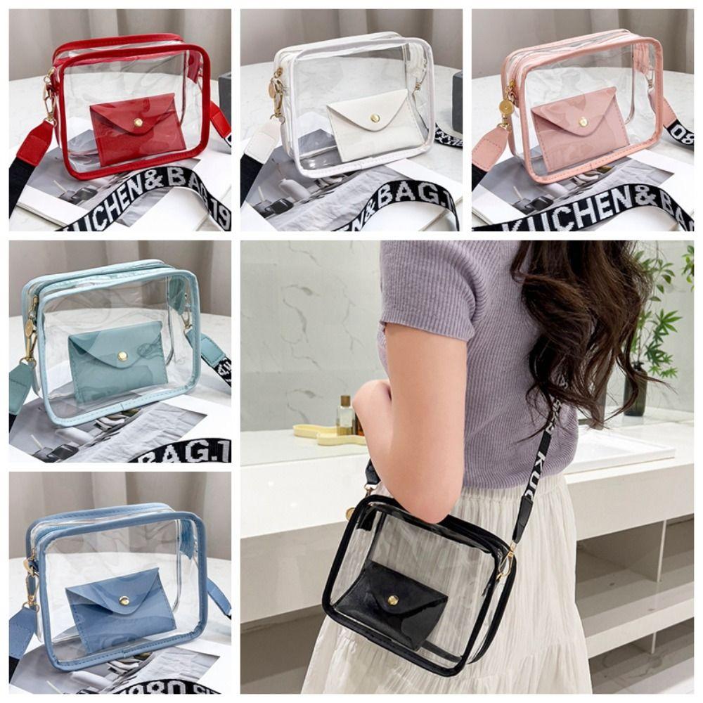 Candy Color PVC Jelly Bag Purse Shoulder Bag Simple Transparent Crossbody Bag  Girls/Female