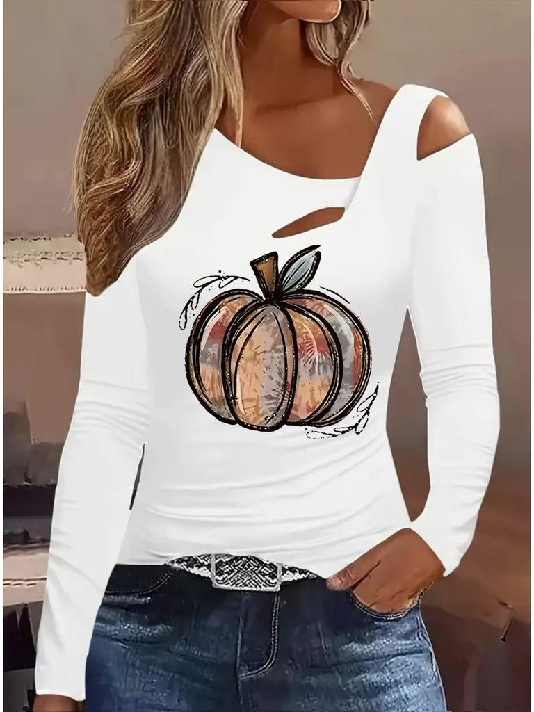 Fashion Painting Blouses Long Sleeved T Shirts Casual Skirt Tops