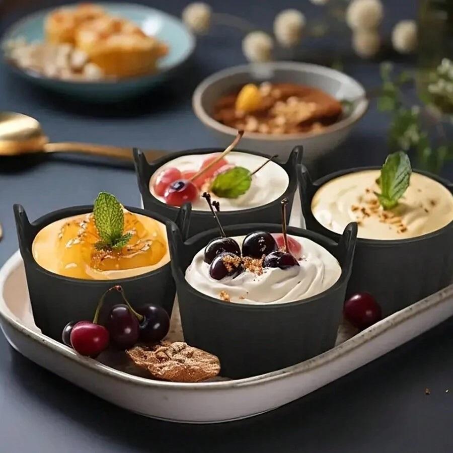 1/3/4 szt. Ramekiny do frytkownicy powietrznej Silikonowe Duże Foremki do Muffinek Nieprzywierające Pojemniki do Gotowania Jajek Silikonowa Forma do Pieczenia Łatwe Wyjmowanie Baki