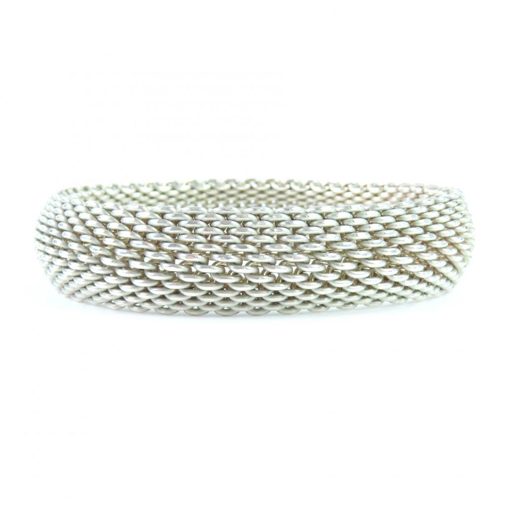 Excellent TIFFANY&Co. bracelet Somerset mesh Bangle Silver 925 Women Used