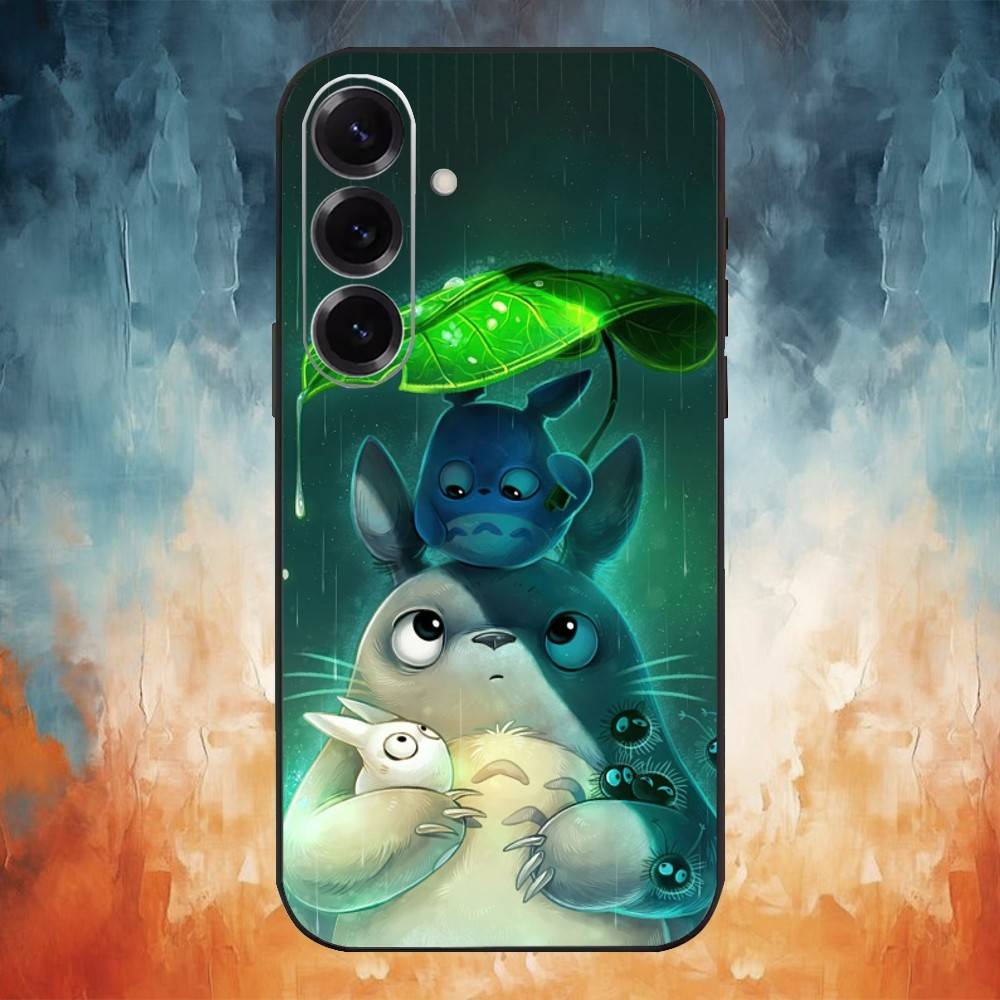 H- Anime Cute Totoroes Phone Case For Samsung Galaxy A73,A72,A71,A70,A53,A52,A51,Others Soft Black Cover