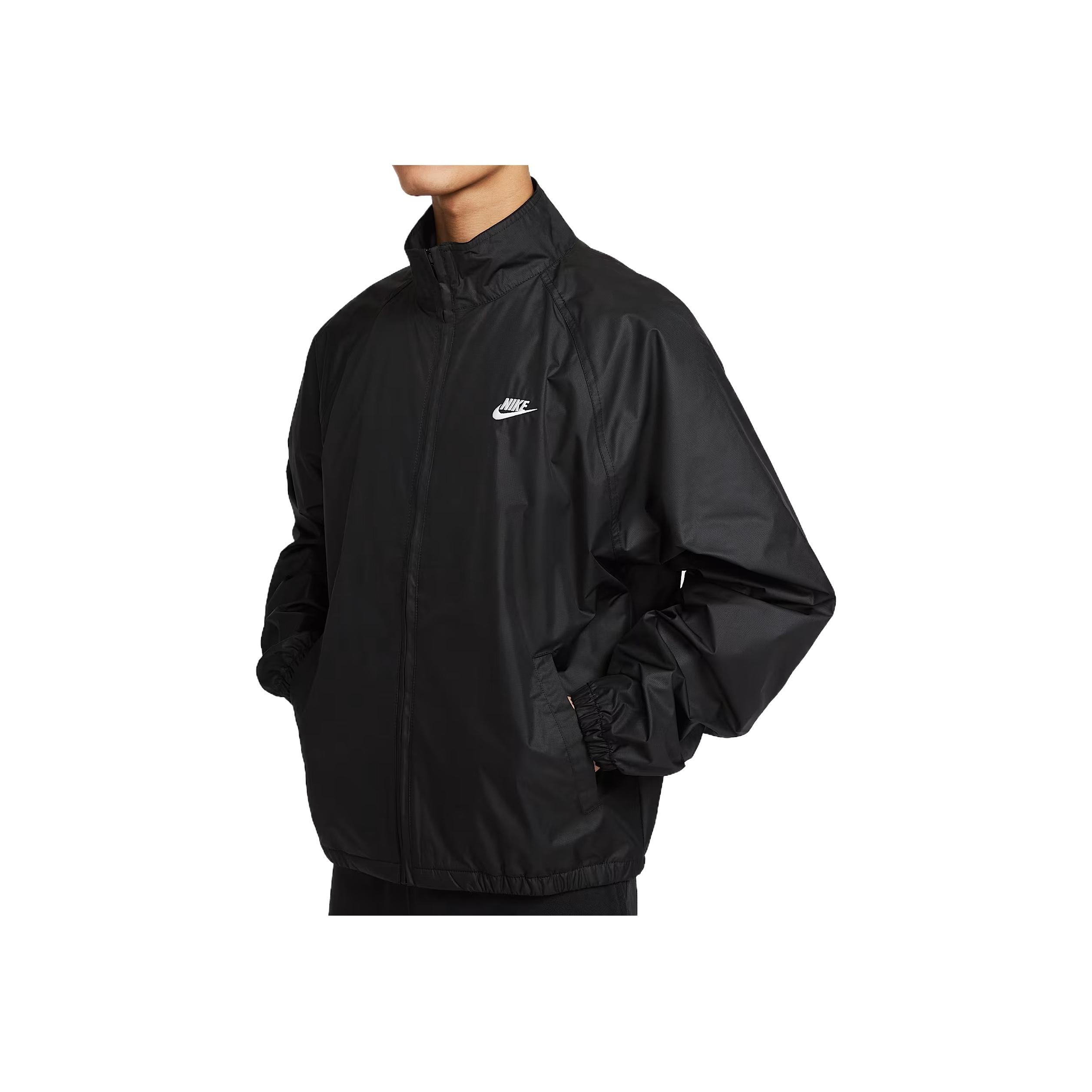 Nike Sportswear Men s Woven Full-Zip Jacket Black Loose Fit Lightweight Casual Outerwear HV1140-010 XXL